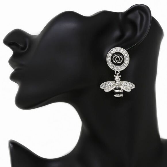 Bee charm drop earrings - Picture 1 of 2